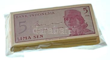Indonézia 1964. 5s (~100x) sorszámkövető sorozatokkal T:UNC-VF Indonesia 1964. 5 Sen (~100x) within consecutive serials C:UNC-VF Krause P#91