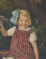 Latinka Elza (1895-1947), Nagybányán is tanult: Famászó lányka. Olaj, vászon, jelezve balra fent, 68...