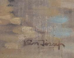 Kiss József (?-?): Csónakkal játszó gyermekek. Olaj, vászon, jelezve, jobbra lent, 70x60 cm Dekoratí...