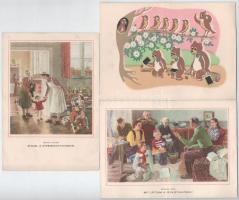 cca 1950-1955 10 db Rákosi-címeres dísztávirat, háromféle grafikával