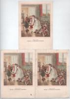 cca 1950-1955 10 db Rákosi-címeres dísztávirat, háromféle grafikával