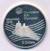 Kanada 1976. 5$ Ag "Montreali Olimpia - Olimpiai falu" T:PP fo. Canada 1976. 5 Dollars Ag "Montreal Olympics - Olympic Village" C:PP spotted Krause KM#109