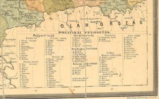 1875 A Magyar Sz. Korona országai, Magyarország, Erdély Horvát-Tótország éa a katonai őrvidék térkép...