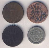 Hollandia 1827-1907. 1c (3x) + 5c össz. 4 db T:2-,3-,4