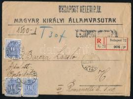 1936 Ajánlott Budapest helyi levél 30f portóval