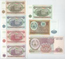 Tádzsikisztán 1994. 1R - 1000R (7xklf) T:UNC Tajikistan 1994. 1 Rouble - 1000 Roubles (7xdiff) C:UNC