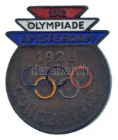 Hollandia 1928. "IX. nyári olimpiai játékok - Amszterdam" zománcozott Br olimpiai jelvény "KON. BEGEER VOORSCHOTEN HOLLAND" gyártói jelzéssel (37x31mm) T:XF / Netherlands 1928. "IXe Olympiade Amsterdam 1928 - Concurrent" enamelled Br olympics badge with "KON. BEGEER VOORSCHOTEN HOLLAND" makers mark (37x31mm) C:XF