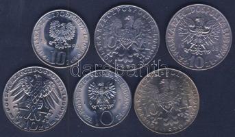 Lengyelország 1967-1975. 10Zl (6x) 6 klf motívummal T:BU,1/2