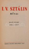 I. V. Sztálin művei 1-13. + Plusz egy 9 kötettel. Bp., 1949-1952, Szikra. Kiadói egészvászon-kötések...