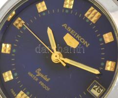 Aseikon5 kézi felhúzós karóra. Szép számlappal, működő, jó állapotban d: 38 mm Bőr szíjjal