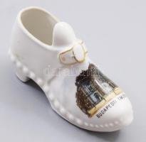 cca 1930 Budapesti emlék Operaház porcelán cipó. Matricás, jelzett, hibátlan 13 cm