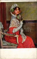 Erwartung. Jugend-Postkarte Serie XXX. 2. G. Hirth's Verlag s: Ignacio Zuloaga (fl)