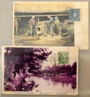 27 db RÉGI japán képeslap berakóban / 27 pre-1945 Japanese postcards in an album