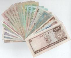 23db-os vegyes bankjegy tétel, benne Afgán, Jordánia, Jemen, Pakisztán, stb. bankjegyek, közte Timor...