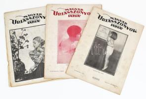 1929-1937 A Magyar Úriasszonyok Lapja 3 db száma (VI. évf. 9. sz., X. évf. 5. sz., XIV. évf. 14. sz.), változó állapotban