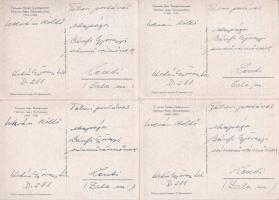 8 db régi ukrán képeslap híres emberekkel, hátoldalakon tábori postával