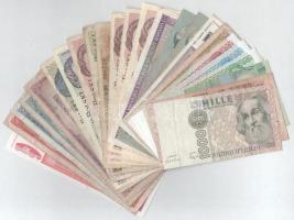 Vegyes 25db-os papírpénz tétel, nagyobbrészt lengyel és jugoszláv bankjegyekből T:F,VG