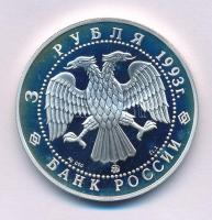 Oroszország 1993. 3R Ag "Fjodor Ivanovics Saljapin" kapszulában T:UNC (eredetileg PP) Russia 1993. 3 Rubles Ag "Feodor Chaliapin" in capsule C:UNC (originally PP) Krause Y#451