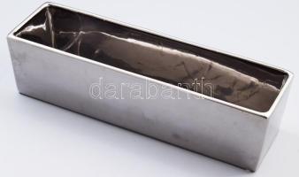 Ezüstszínű virágtartó edény, 36x10x9 cm