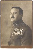 cca 1918 Estefányi Jenő (1883. Kassa - ?), a 16. honvéd gyalogezred századosa, a Vaskorona Rend III. osztálya, Katonai Érdemkereszt II. osztálya, Signum Laudis, ill. Vaskereszt tulajdonosának portréja 11x17 cm