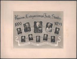 1934 Komárom-Esztergom vármegyei tűzoltó szövetség tablója. Kartonon 33x25 cm Hátoldalt a tagok aláírásával