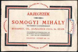 cca 1930 Somogyi Mihály sajtkereskedő, tejtermék kereskedő képes árjegyzék füzete 16p. Kis gyűrődéssel, ceruzás aláhúzásokkal.