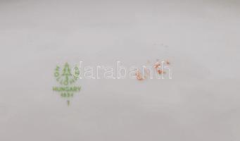 Hollóházi virágcsokor mintás ovális kínáló, jelzett, 27,5x19,5 cm