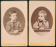 cca 1870 Veyde Ágoston és Veyde Mária portréi, 2 db vizitkártya Goldstein és Szerdahelyi budai műterméből, jó állapotban, 10,5x6 cm