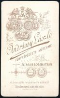cca 1890-1900 Szakállas úr portréja, vizitkártya Andrássy László rimaszombati műterméből, szép állap...