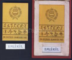 1965. "BM. Országos Bajnokság" aranyozott szögletes plakett (2x), hozzá tartozó "Emlékül" táblácskákkal, eredeti díszdobozokban T:1