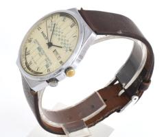 Raketa college perpetual automata karóra, dátum funkcióval: működik, bőr szíjjal d: 40 mm