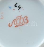 Lomonosov 3 aranyozott csésze alátéttel, jelzett, d: 11,5 cm