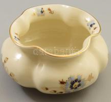 Zsolnay búzavirág mintás hólyagos váza, jelzett, hibátlan, d: 13 cm, m: 7 cm