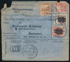 1920 Hírlaputalvány 5 db bélyeggel "NAGYKŐRÖS" - Budapest
