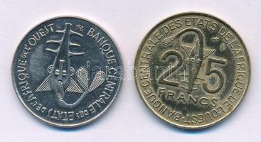 Nyugat-afrikai államok 1982. 25Fr bronz-Al "FAO" + 1989. 100Fr Ni T:VF
West African State...