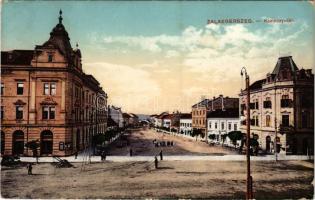 1915 Zalaegerszeg, Kazinczy tér, piac, üzletek. Breisach Sámuel kiadása (EK)