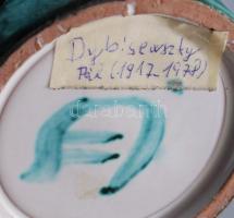 Dybisewszky Pál (1917-1978): Mécsestartó. Arcot imitáló áttört díszítéssel, jelzéssel, hibátlan, m: ...