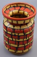 Szombathy Zsuzsa: Retró kerámia váza, jelzett, hibátlan, m: 16,5 cm