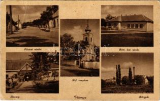 1943 Vilonya, Fő utca, kastély, Református és római katolikus templom, bőrgyár (Rb)