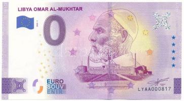Líbia 2022. 0E "Omar Al-Mukhtar" szuvenír bankjegy "LYAA000817" T:UNC Lybia 2022. 0 Euro "Omar Al-Mukhtar" souvenir banknote "LYAA000817" C:UNC