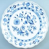 Meisseni nagy tál. Máz alatti kék festés, jelzett, hibátlan 35 cm