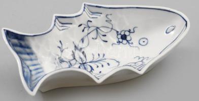 Halas tálka Máz alatti kék festés, sérült, 18 cm