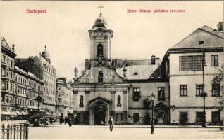 Budapest VIII. Rákóczi út, Szent Rókus kórház, plébániatemplom, villamos (gyűrődés / crease)