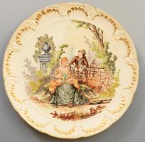 Sarreguemines porcelán tál. Matricás, jelzett, kis kopással d: 19 cm