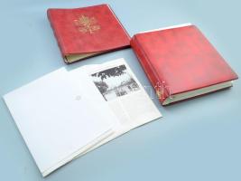 Magyar Történelmi Archívum 1 mappája: benne kb. 8 borítéknyi témával. Kiadói aranyozott műbőr-mappában. + Documenta Vaticana, nagyrészt üres mappája, 1 témával.