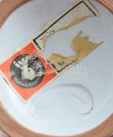 Lány tállal. Iparművész kerámia, jelzett, m: 7 cm