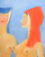 Jelzés nélkül: Három grácia. Olaj, vászon, dekoratív keretben 70x50 cm