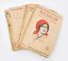 Legjobb Könyvek sorozat 10 db száma: Móricz Zsigmond: Bováry úr. (Az Isten háta mögött.); Kabos Ede: Az eleven kulcs. Egy szép ördög naplója.; Erdős Renée: Norina.; stb. Bp., é.n. (cca 1915-1920), Érdekes Ujság. A borítókon Végh Gusztáv, Csabai Ékes Lajos, Biczó András illusztrációival. Kiadói tűzött papírkötés, változó állapotban, sérült, részben szétváló borítókkal.