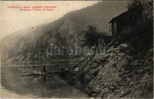 1914 Orsova, Szerb halászok a Kazánban / Serbian fishermen in the Kazaan gorge (r)