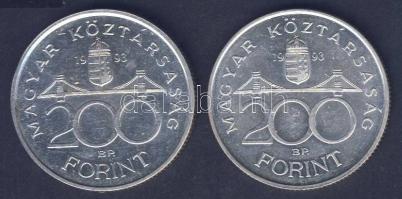 1993. 200Ft Ag "MNB" (2x) T:BU,2